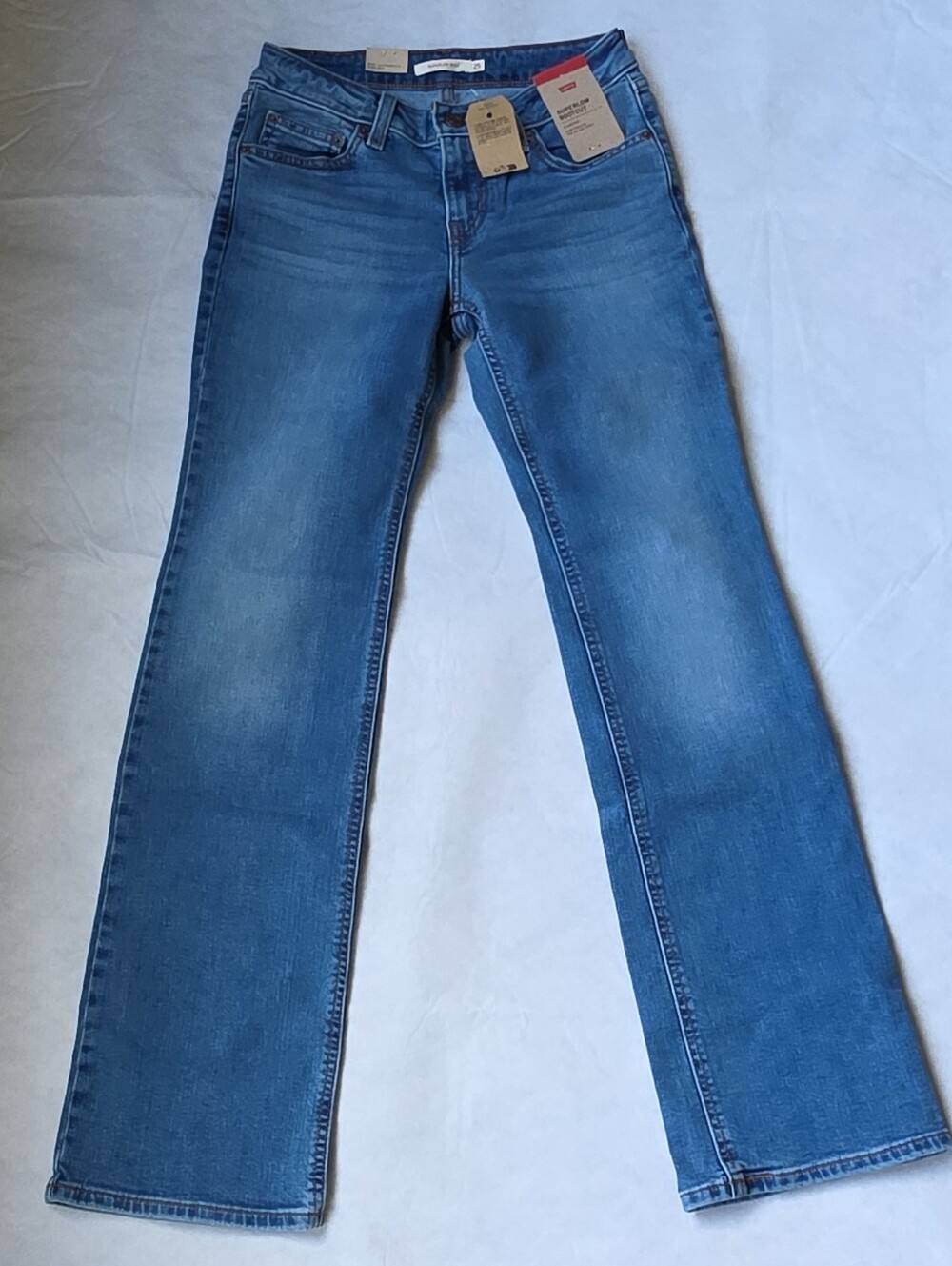 Levi's Superlow Bootcut Low Rise Blue Denim Stretch Jeans Women's Size 25